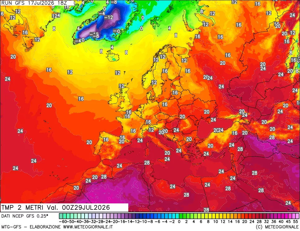 mappa Temp 2 metri