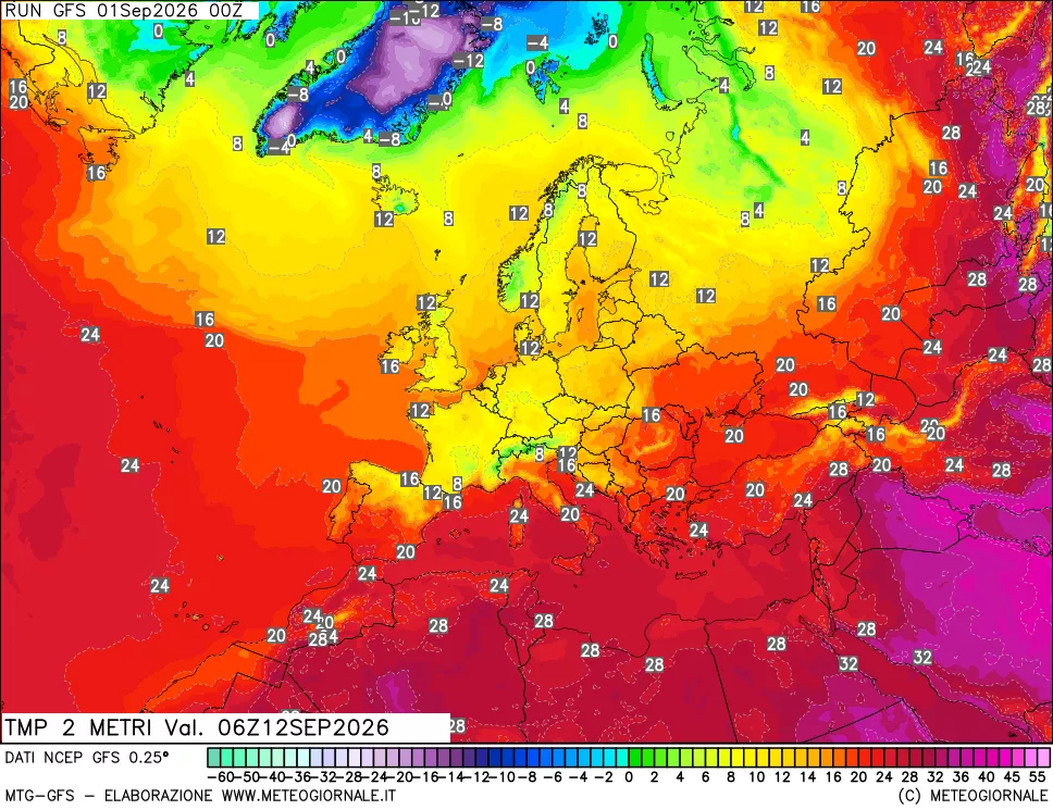 mappa Temp 2 metri