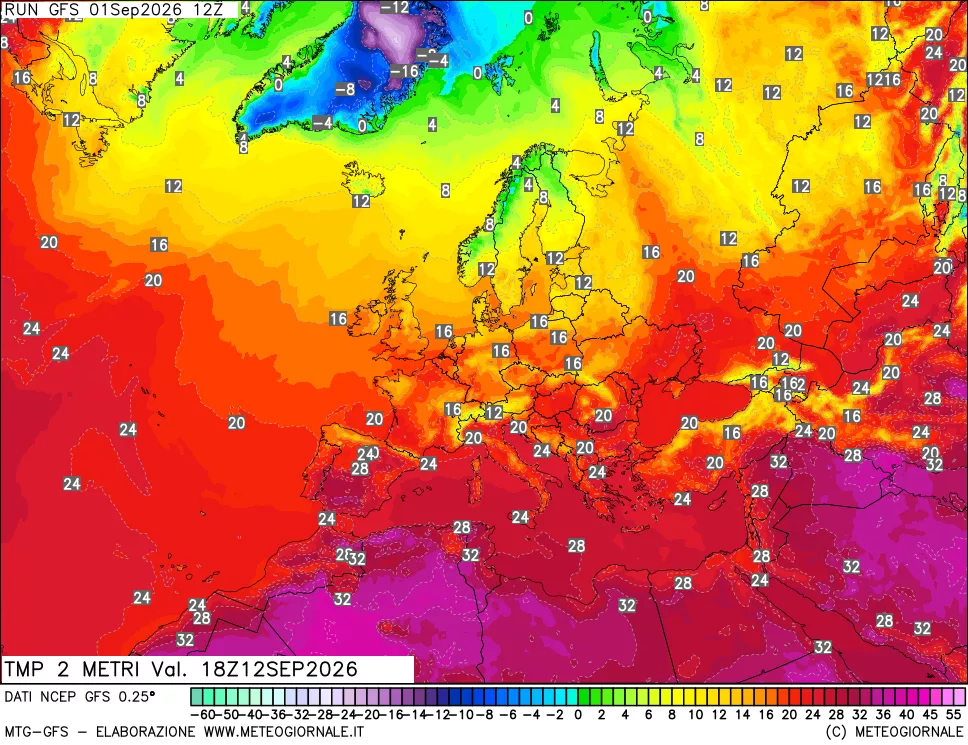 mappa Temp 2 metri