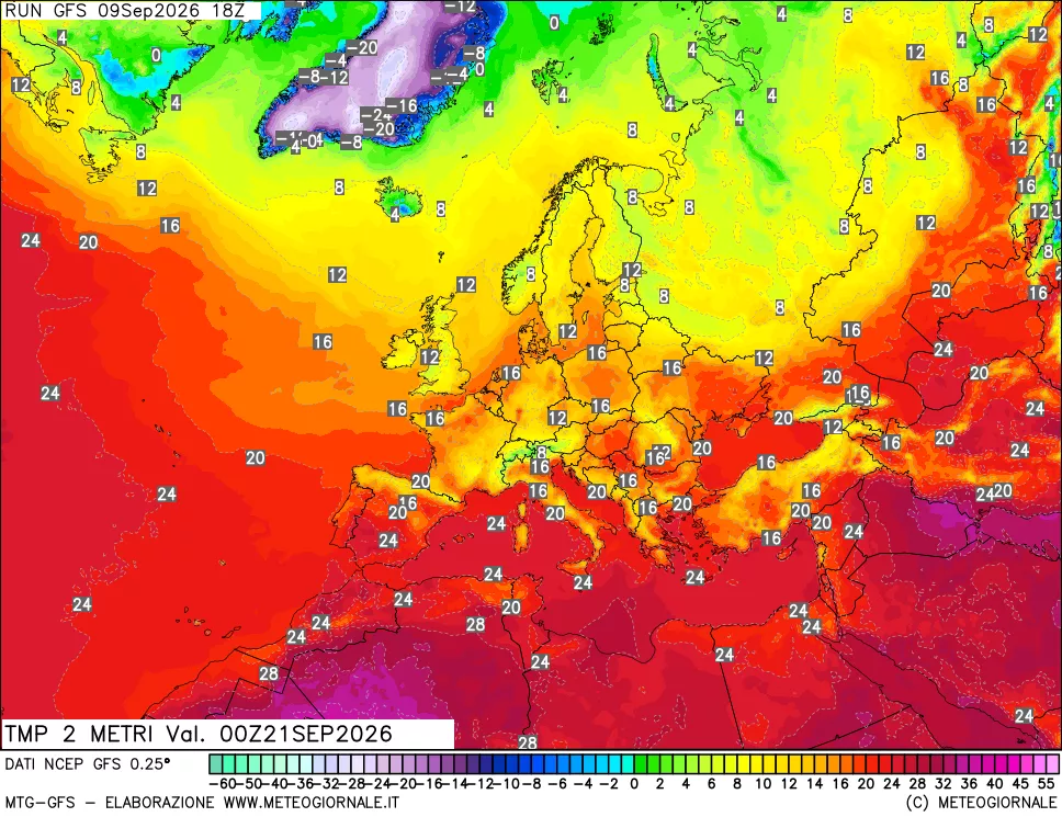mappa Temp 2 metri