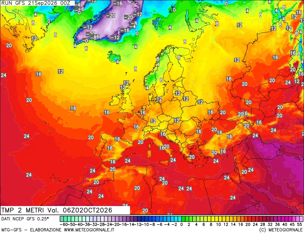 mappa Temp 2 metri