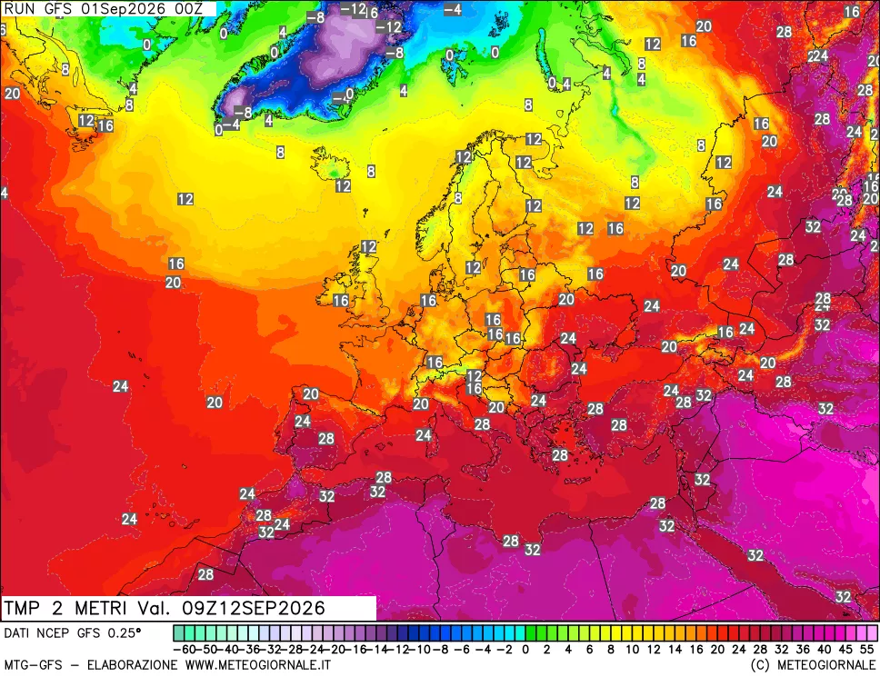 mappa Temp 2 metri