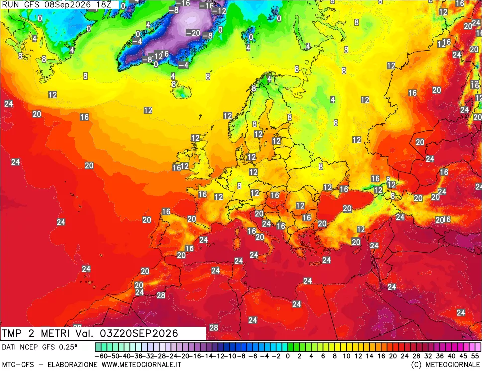 mappa Temp 2 metri