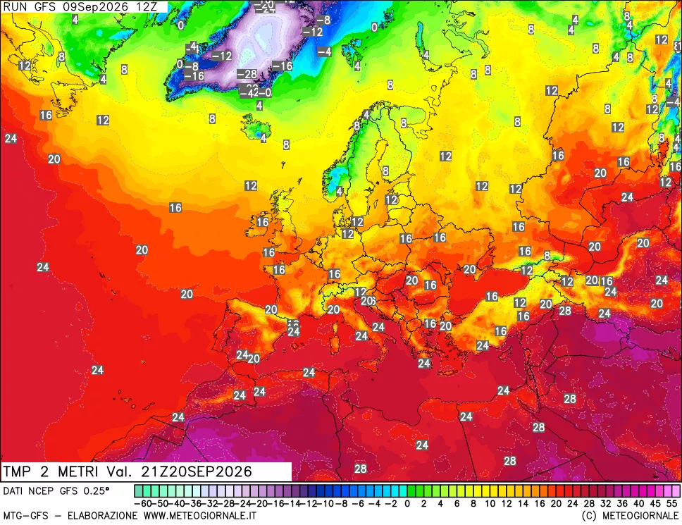 mappa Temp 2 metri