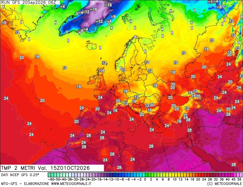 mappa Temp 2 metri