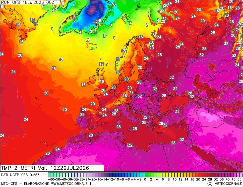 mappa Temp 2 metri