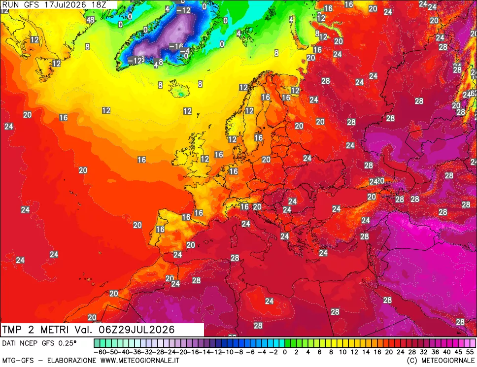mappa Temp 2 metri