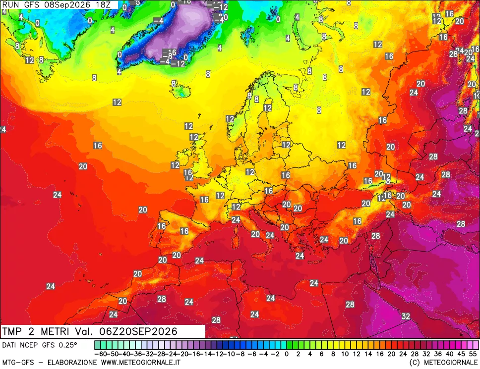 mappa Temp 2 metri