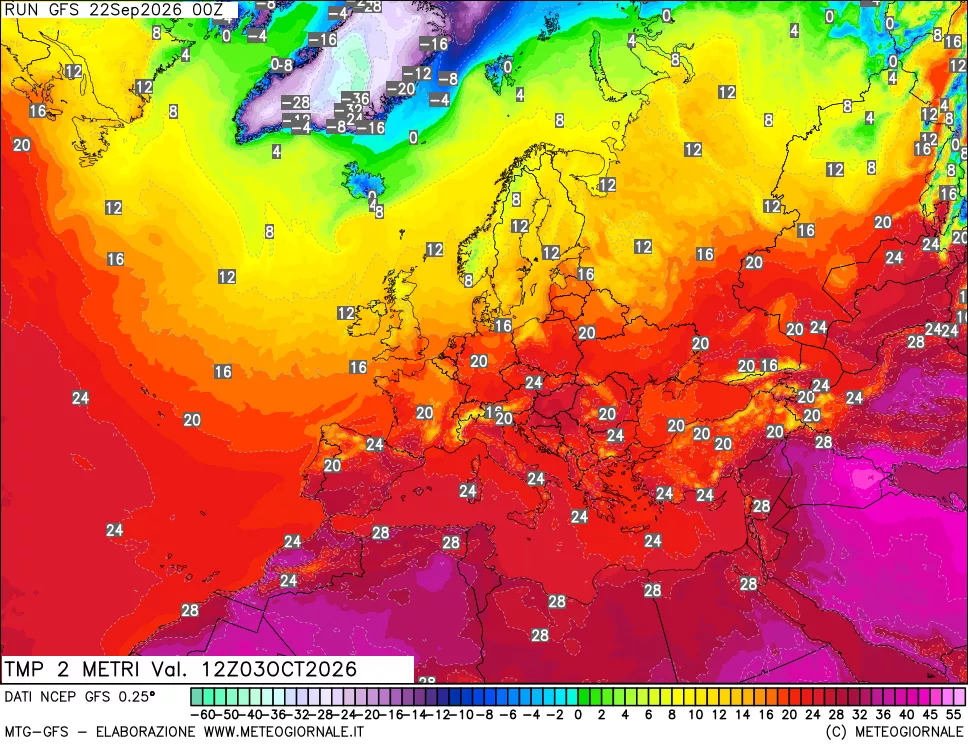 mappa Temp 2 metri