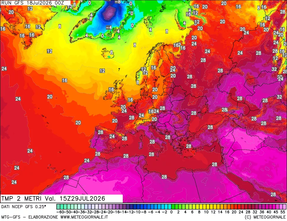 mappa Temp 2 metri