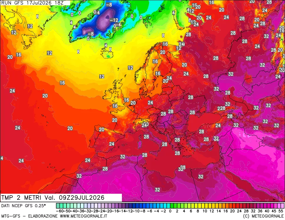 mappa Temp 2 metri