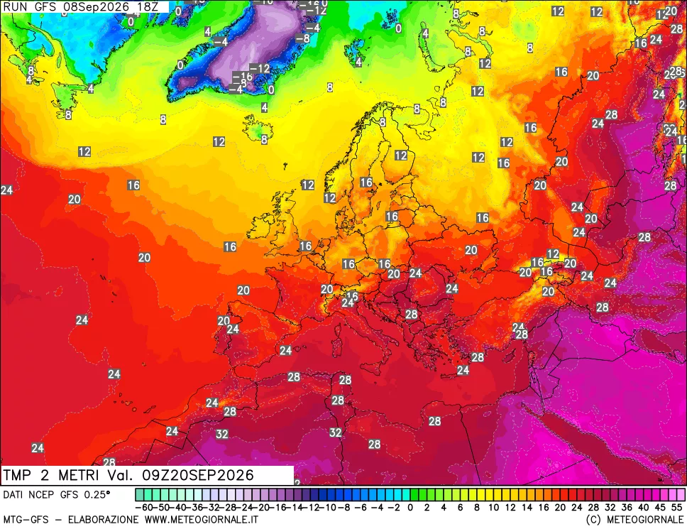 mappa Temp 2 metri