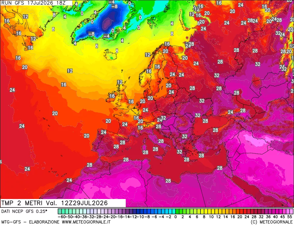 mappa Temp 2 metri