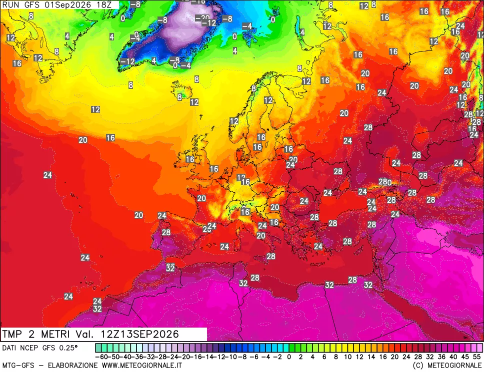 mappa Temp 2 metri