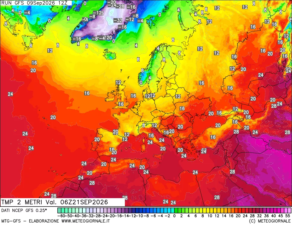 mappa Temp 2 metri