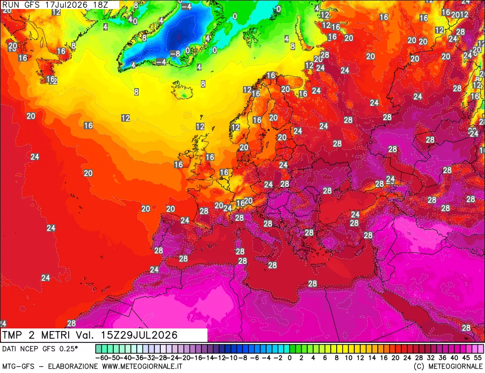 mappa Temp 2 metri