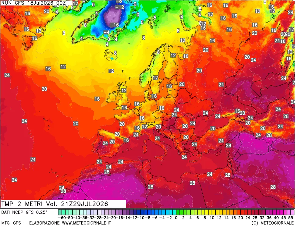 mappa Temp 2 metri