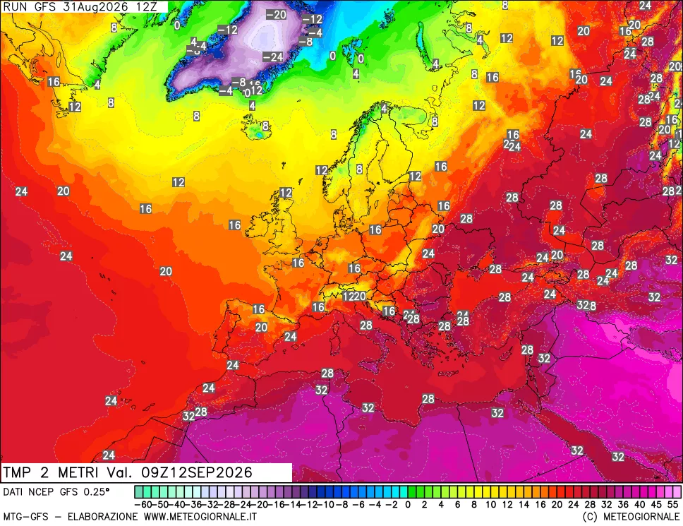 mappa Temp 2 metri