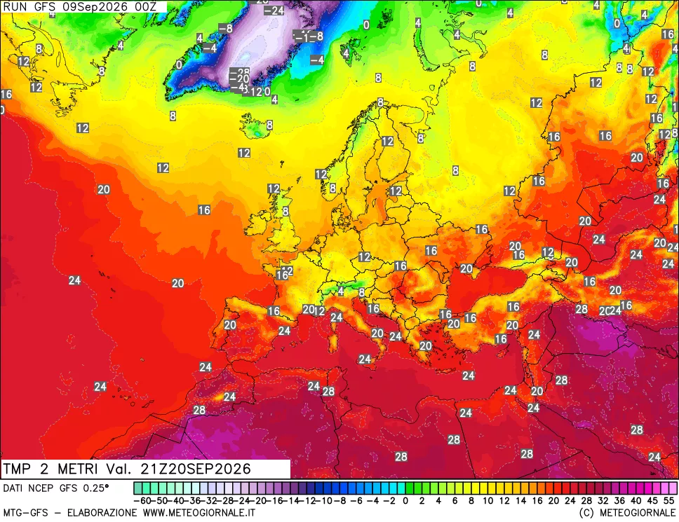 mappa Temp 2 metri