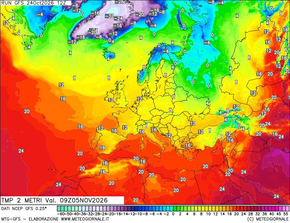 mappa Temp 2 metri