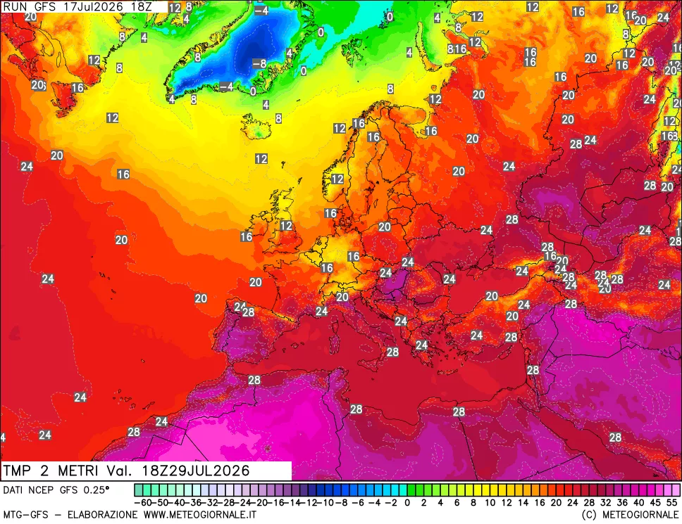 mappa Temp 2 metri