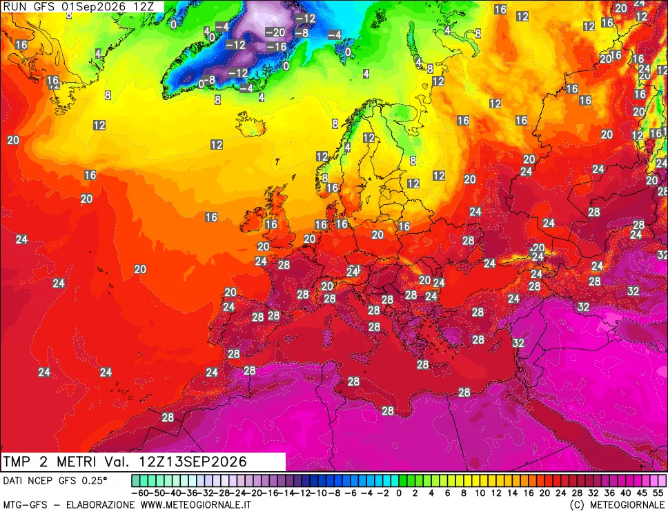 mappa Temp 2 metri