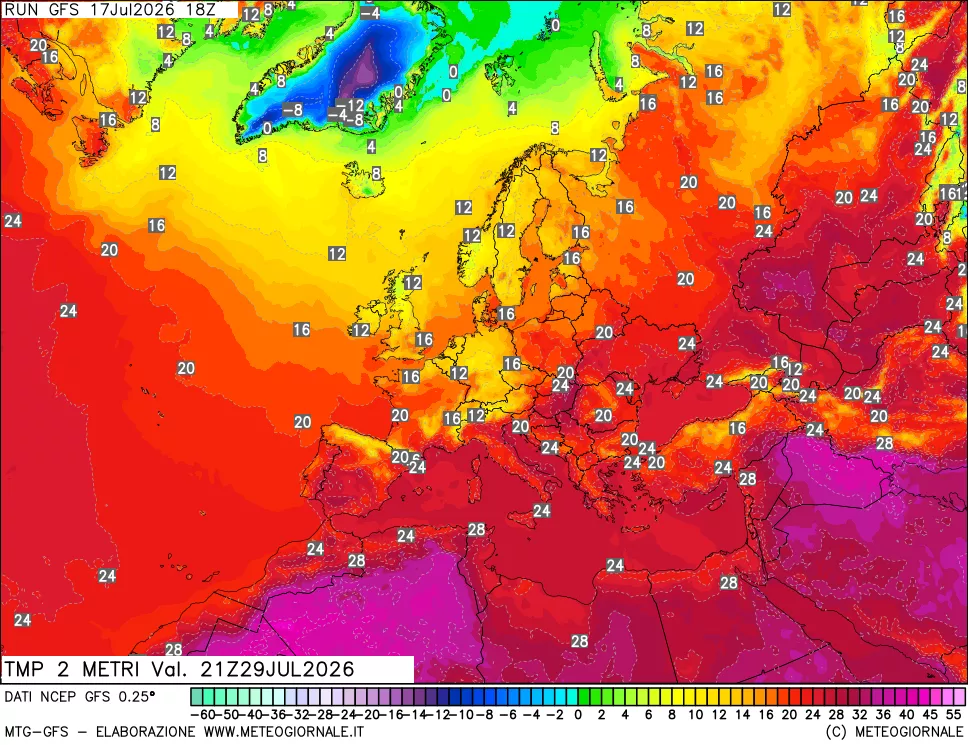 mappa Temp 2 metri