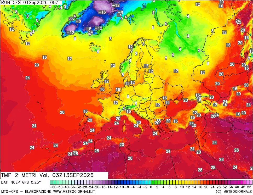 mappa Temp 2 metri
