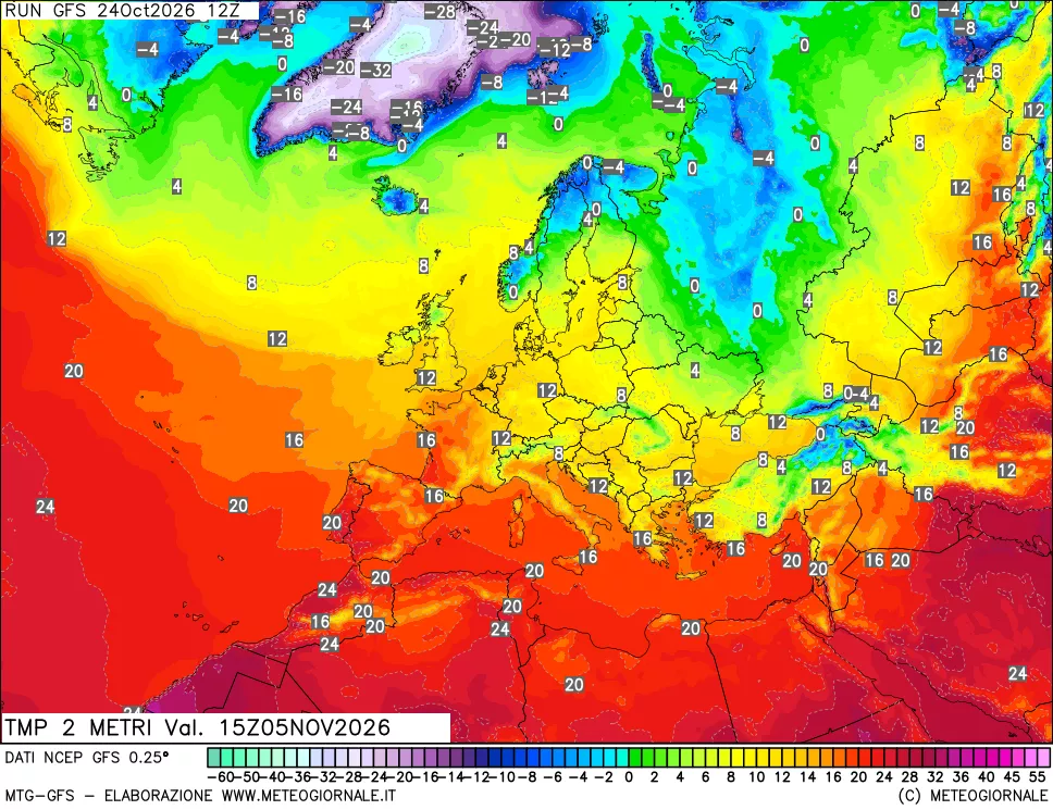 mappa Temp 2 metri