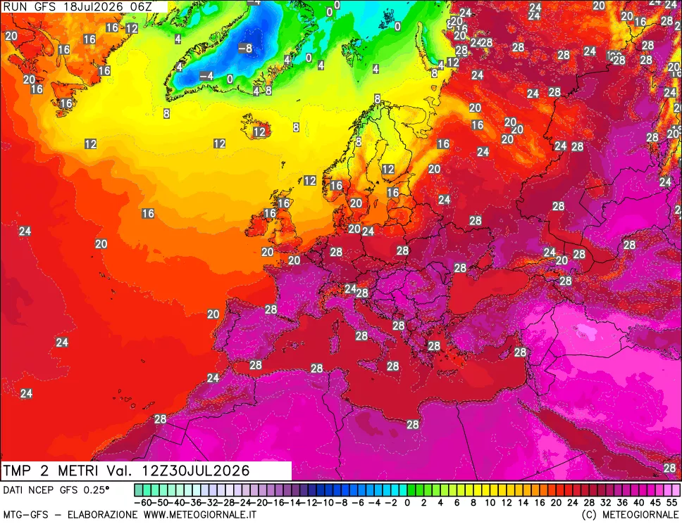 mappa Temp 2 metri