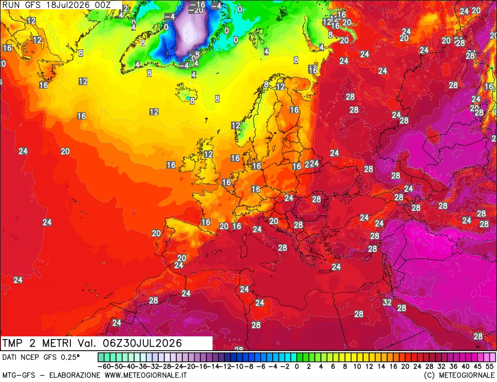 mappa Temp 2 metri