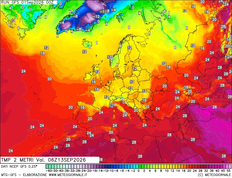 mappa Temp 2 metri
