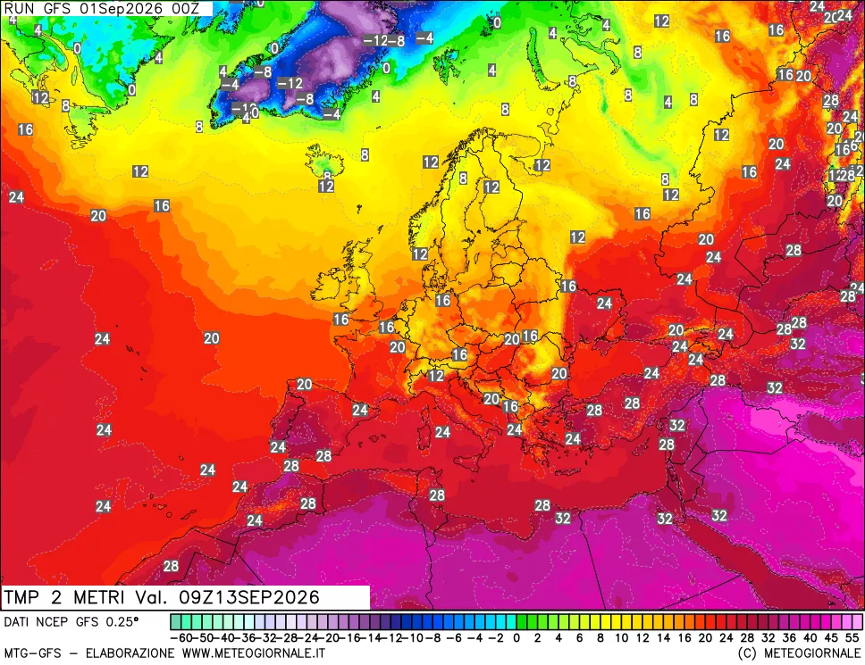 mappa Temp 2 metri