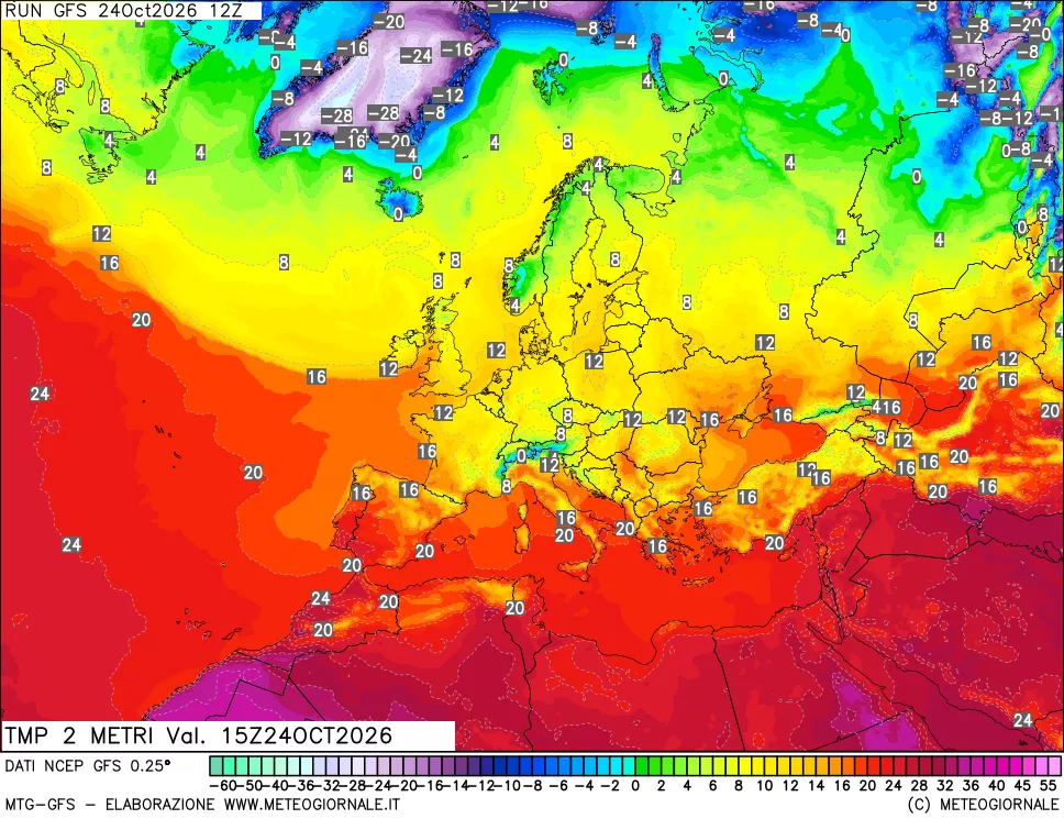 mappa Temp 2 metri