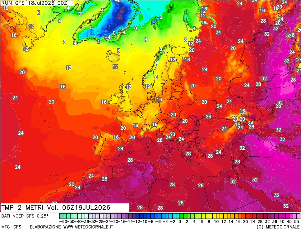 mappa Temp 2 metri