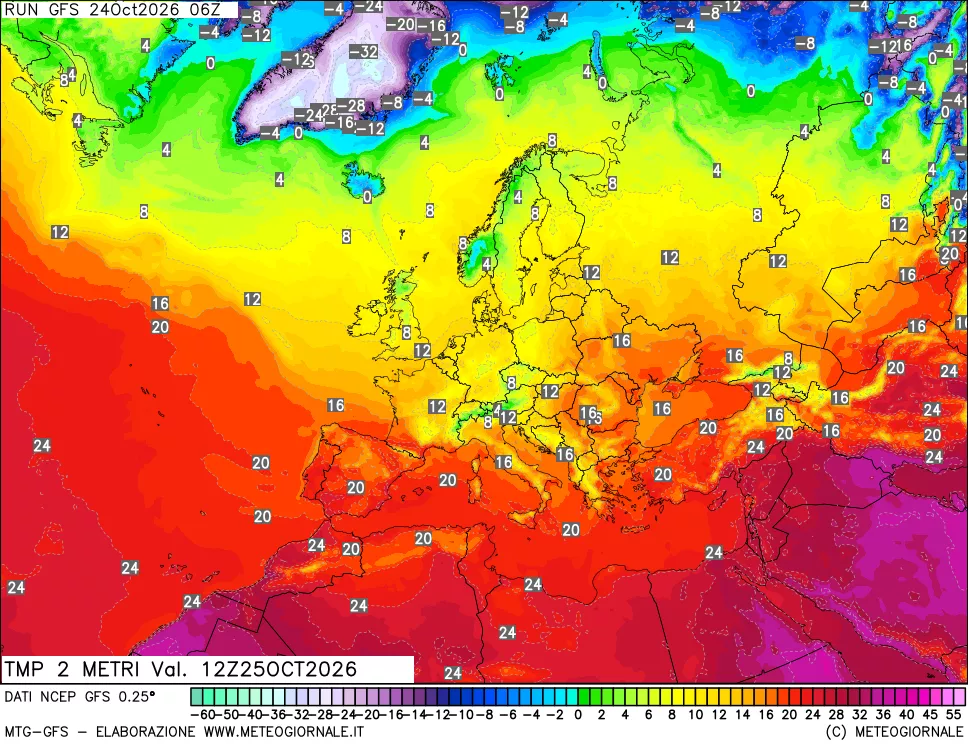 mappa Temp 2 metri
