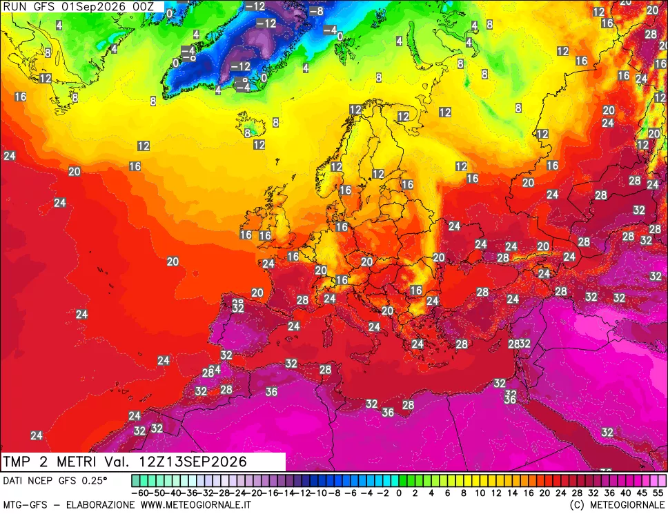 mappa Temp 2 metri