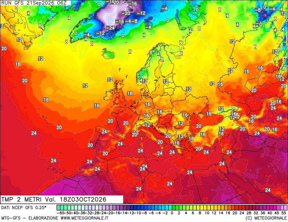 mappa Temp 2 metri