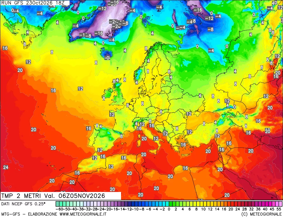 mappa Temp 2 metri