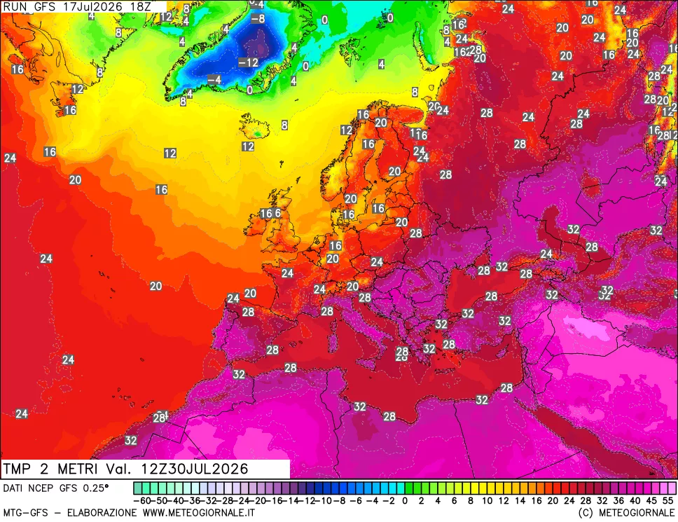 mappa Temp 2 metri