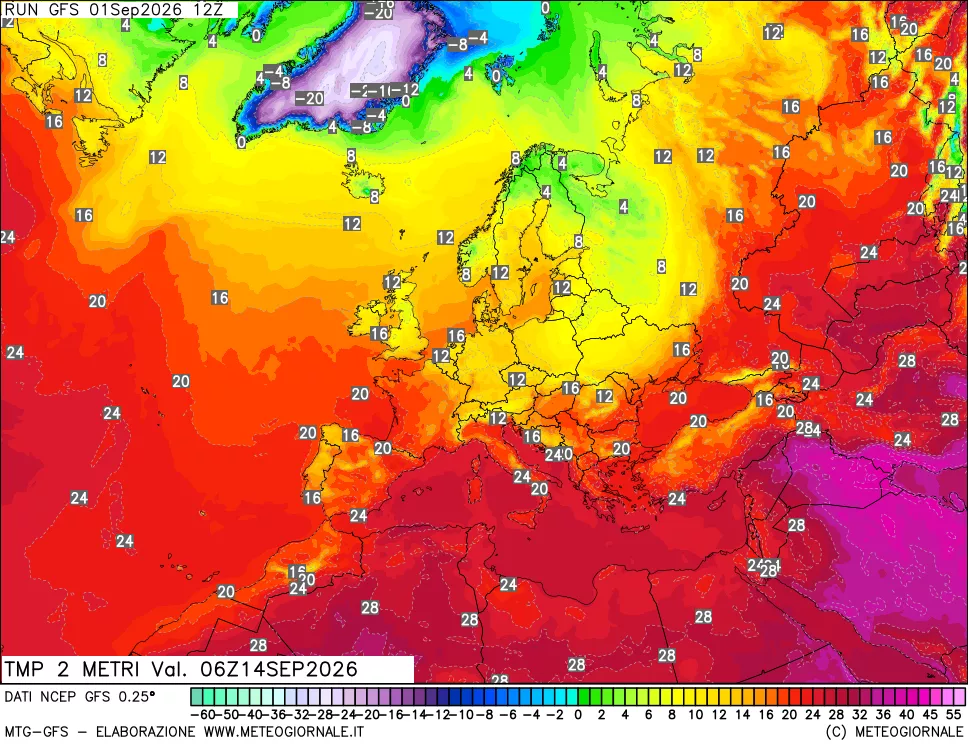 mappa Temp 2 metri