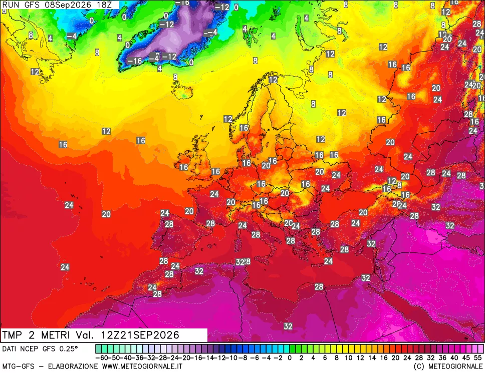 mappa Temp 2 metri