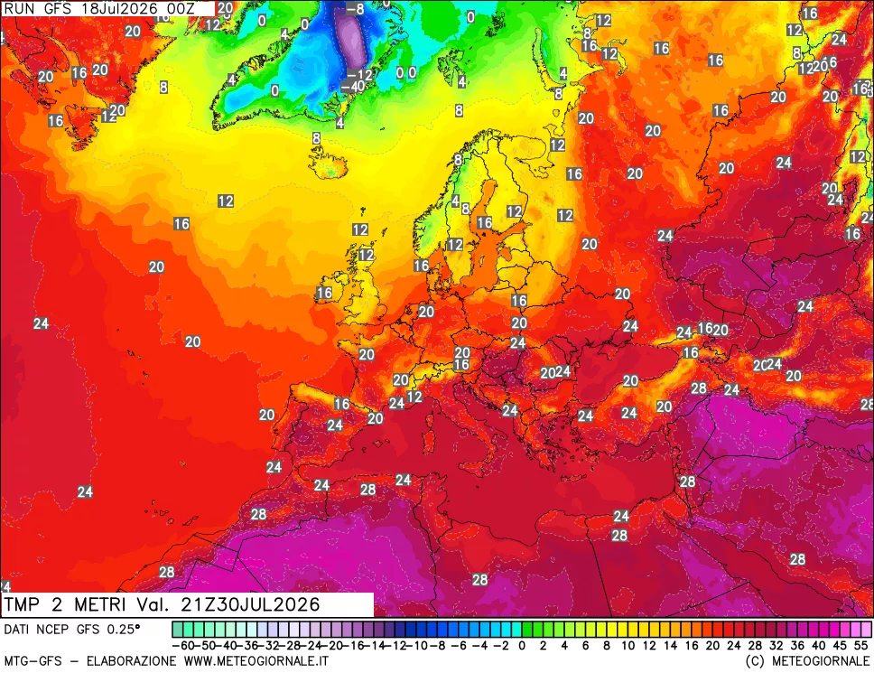 mappa Temp 2 metri
