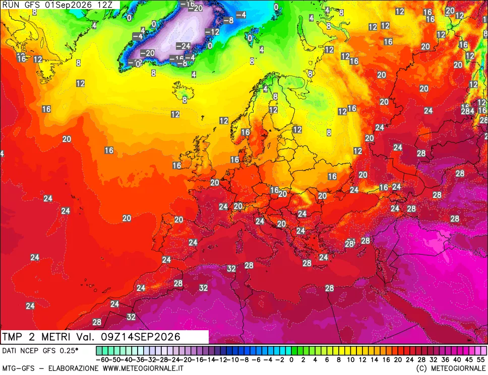 mappa Temp 2 metri