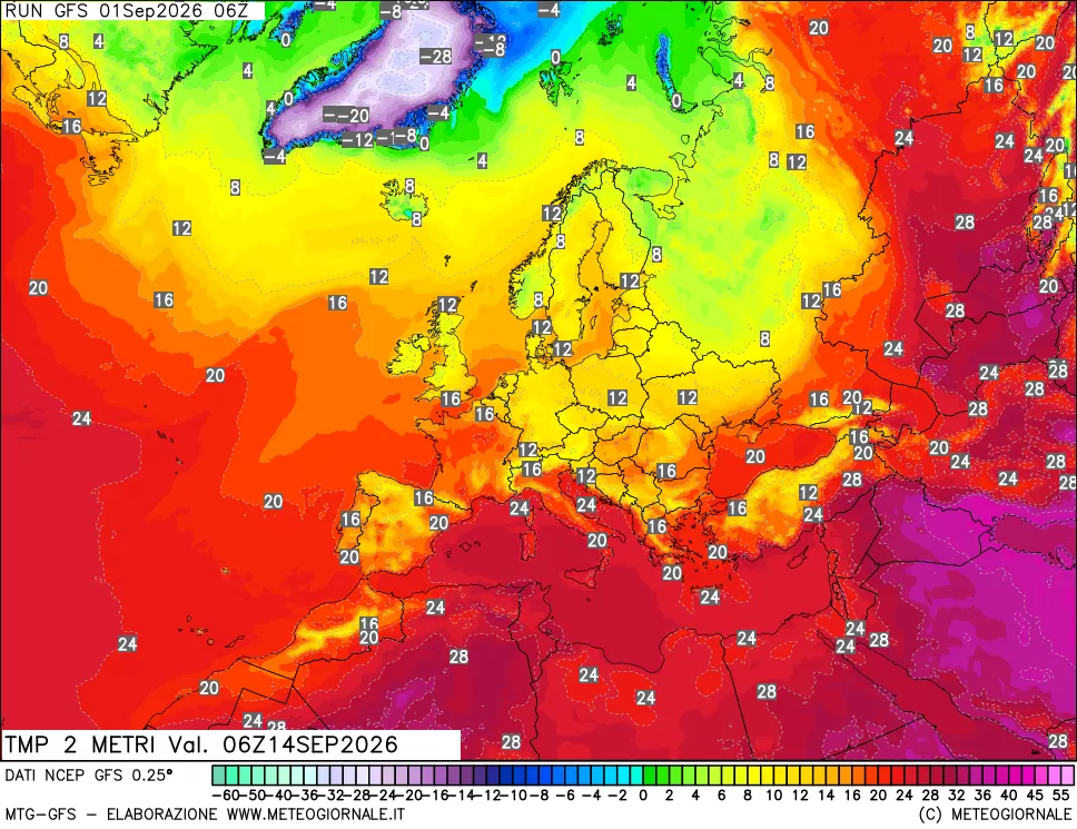 mappa Temp 2 metri