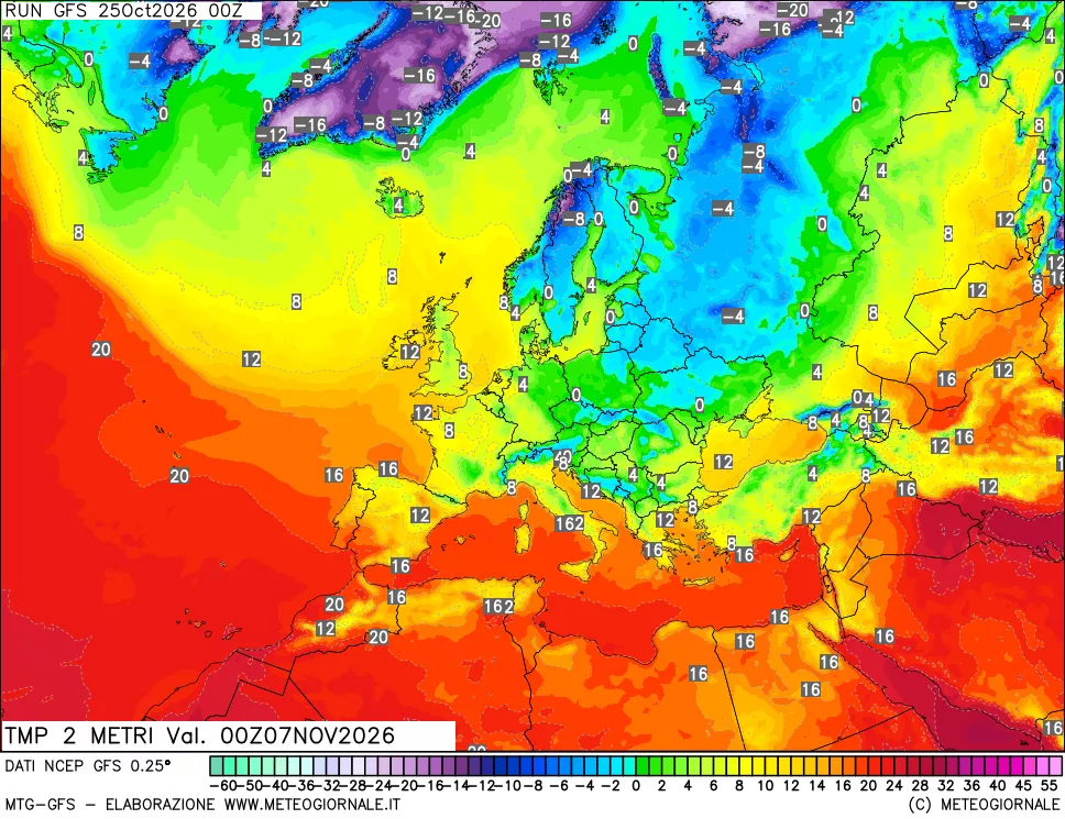mappa Temp 2 metri