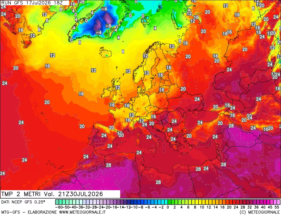 mappa Temp 2 metri