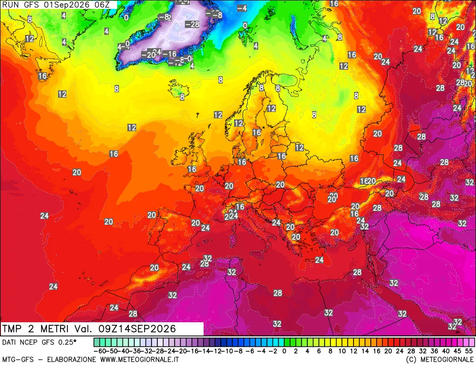 mappa Temp 2 metri