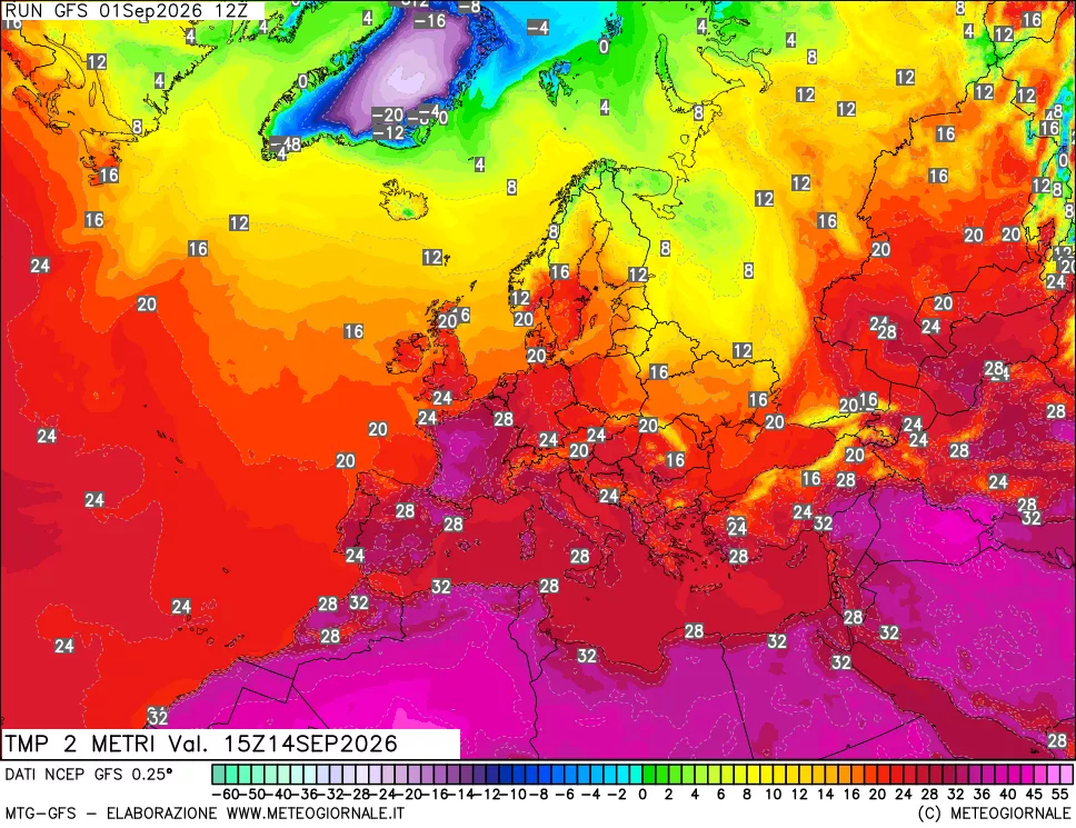 mappa Temp 2 metri