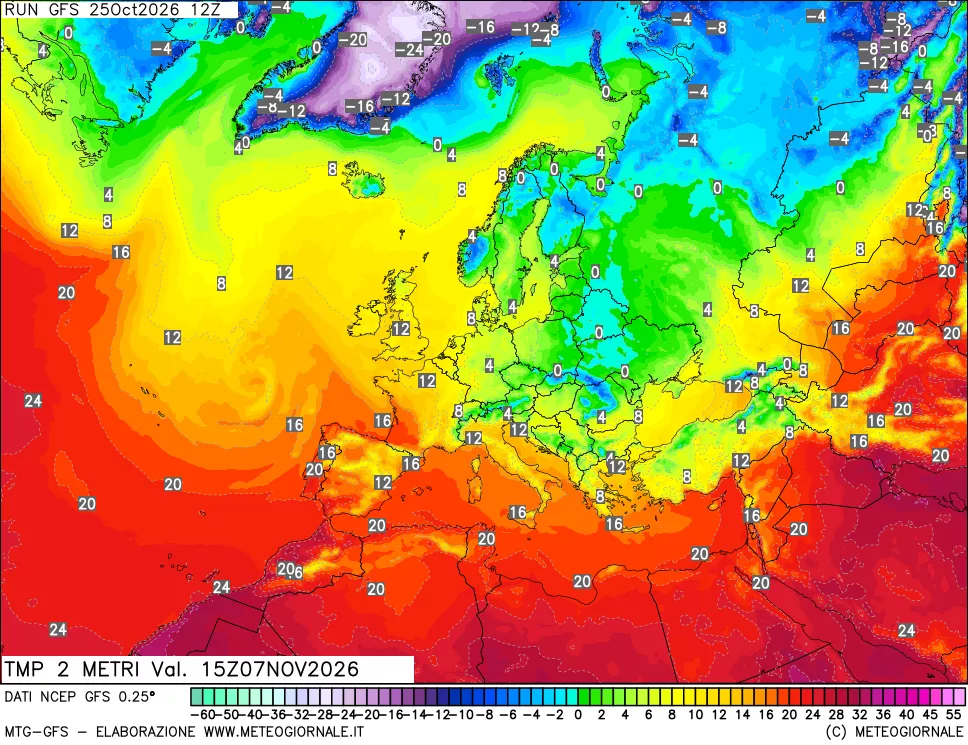 mappa Temp 2 metri
